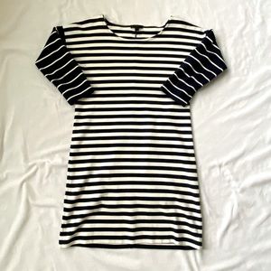 J.Crew Blue White Stripe Dress w Contrasting Sleeves, Sz XS